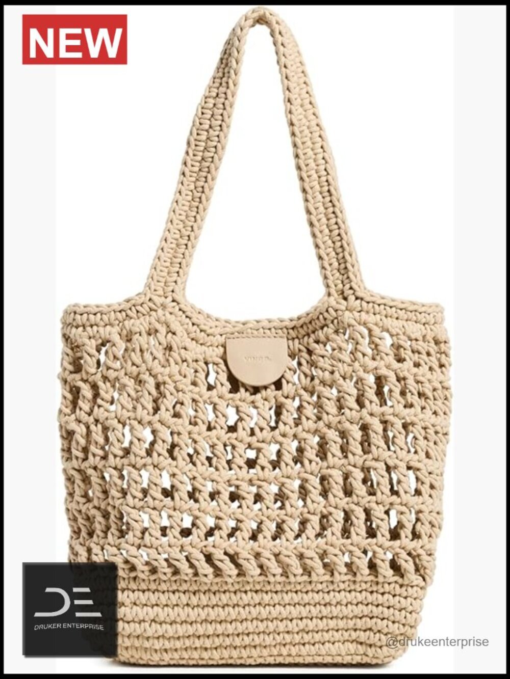 Small Tote Bag with Detachable Zip Pouch, Leather Shoulder Straps